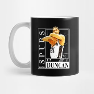 Tim Duncan The Big Fundamental Basketball Signature Vintage Retro 80s 90s Bootleg Rap Style Mug